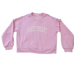 Altar'd State Pink Cropped Pullover “Sweetheart”